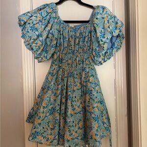 Altar'd State Blue and Yellow Floral Dress